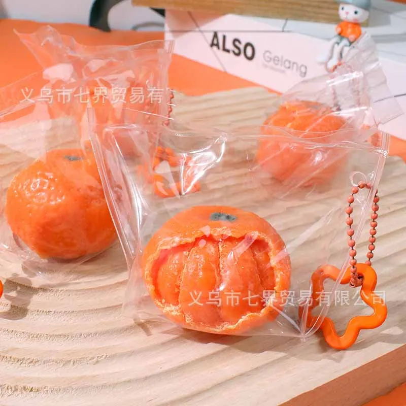 New Simulation Peeling Orange Soft Slow Rebound Toys Cute Fruits Office Squeeze Decompression Toys Pinch Music Fidget Toys