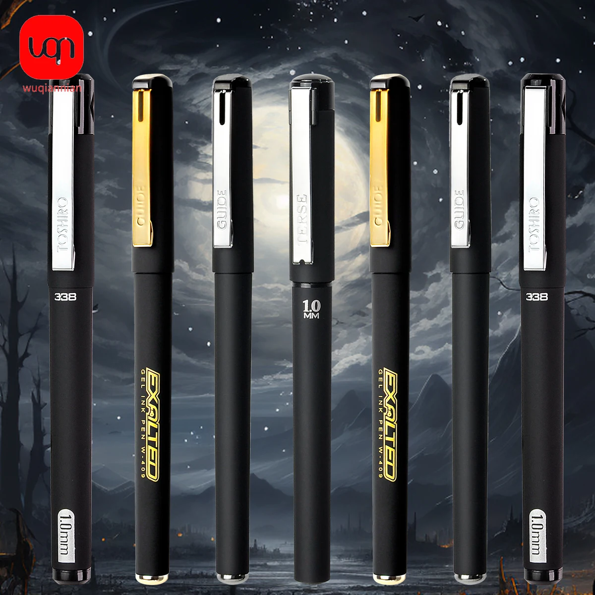 

1/4/8pcs Matte Black Gel Pen Smooth Writing 0.1mm Black Ink Fast Drying and Long Lasting Suitable For School And Office Supplies
