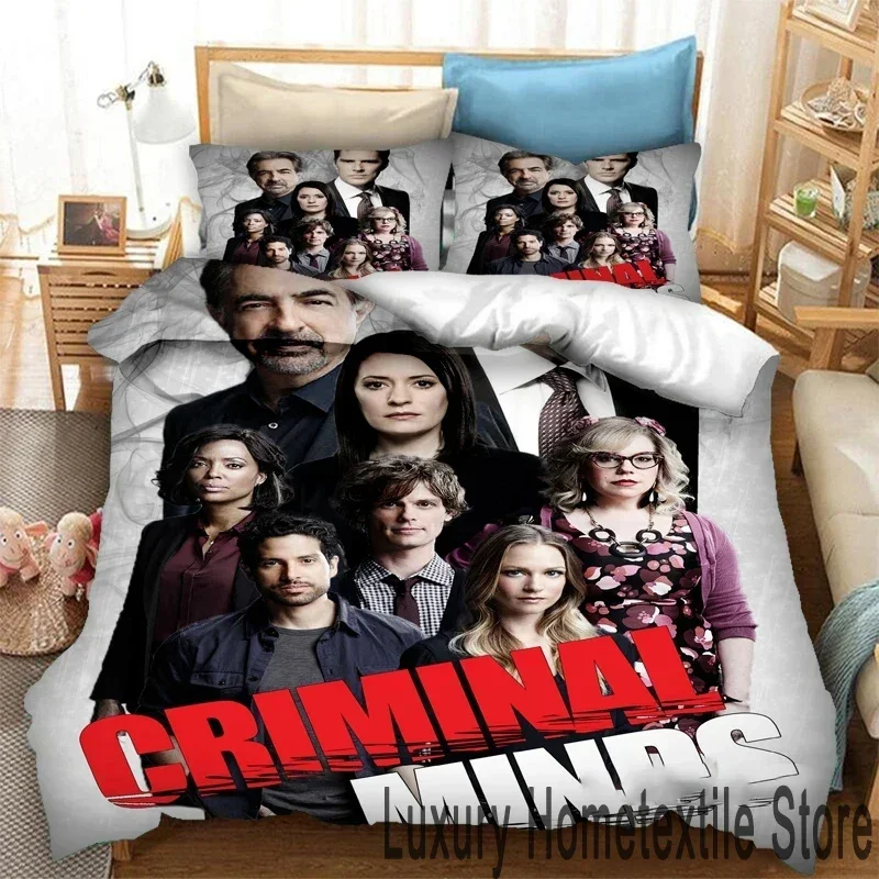 Exquisite 3D Print Criminal Minds Bedding Set,Duvet Cover Comforter Bed Set Quilt Cover Pillowcase,King Queen Twin Size Boys Gir