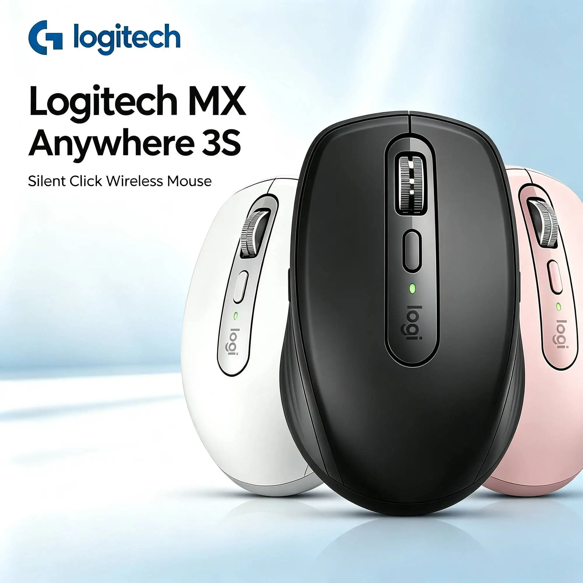 Genuine Logitech MX Anywhere 3S Multi‑OS Wireless Mice Silent Click Rechargeable Ergonomic Travel Mouse For Desktop Tablet