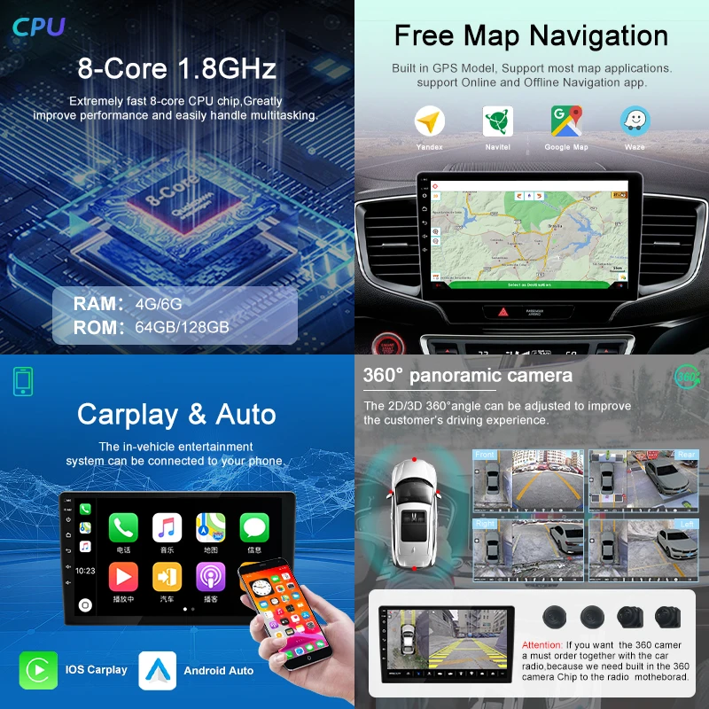 7862S 9 Inch 10 Inch Android 12 Universele 7862 8 core 2din Autoradio Video Autoradio met DSP CarPlay 4G Autoradio