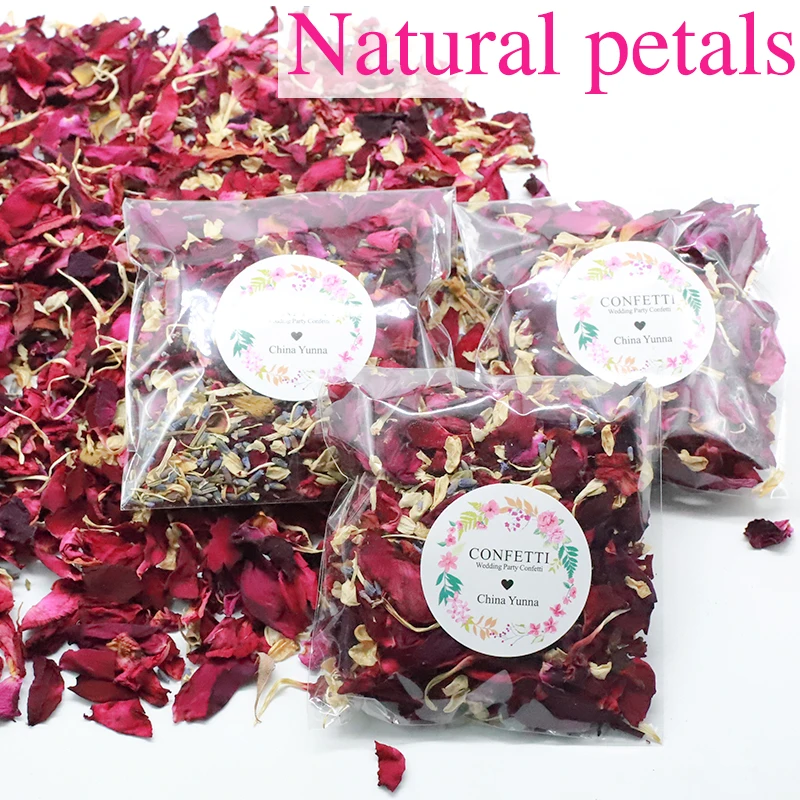 Natural Dried Flower 20/30/50Pcs Rose Petals Confetti Weddings Party DIY Decoration Biodegradable Relaxing Spa Bath Suppliy Gift