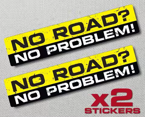 15cm x 3cm No Road No Problem Decal Sticker Funny Bumper Car Stickers