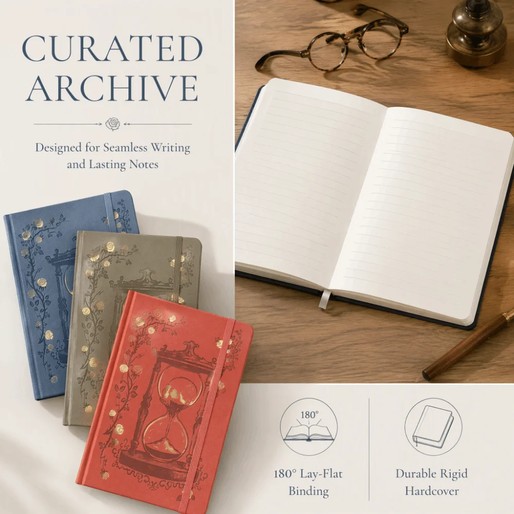 PU Leather Hardcover Journal Notebook Hardcover Secure Binding Strap Writing Notepad Elegant Retro Sturdy Hard-Shell Cover