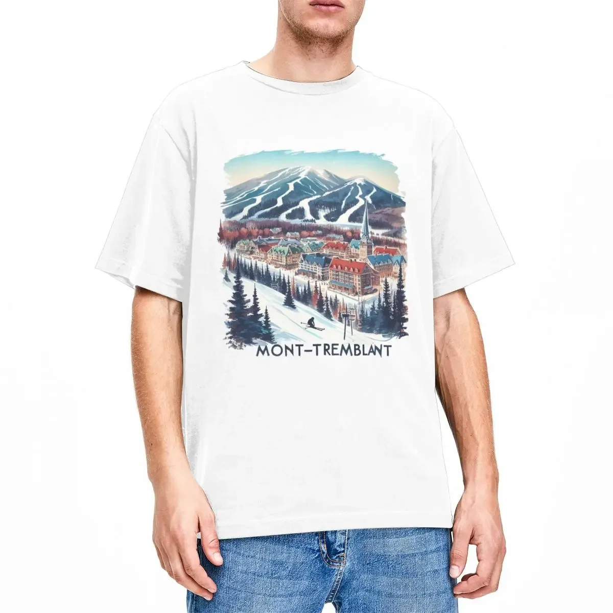 Men Women Mont Tremblant Graphic Printed Tee Shirt Apparel Funny Cotton T Shirts Tee Clothing Printed