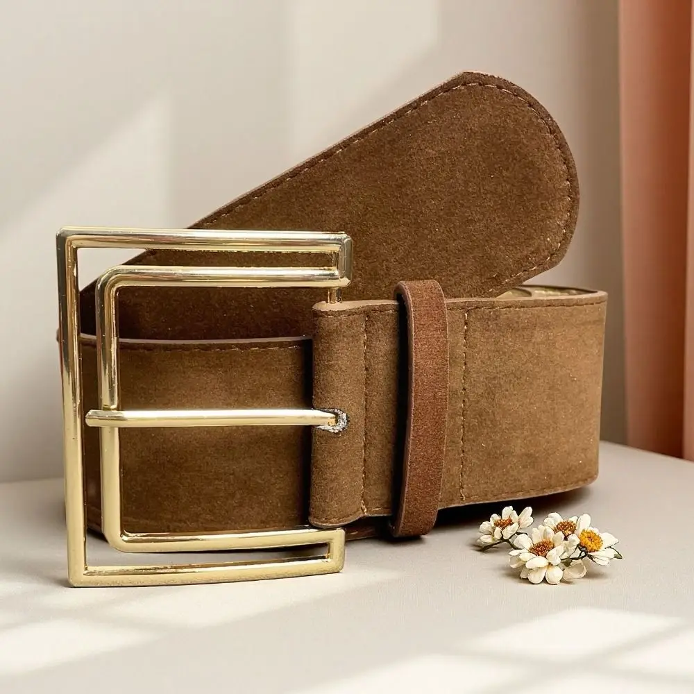 العصرية دبوس مشبك حزام جلد الغزال تصميم فاخر تنوعا المرأة حزام خصر واسعة حزام معطف تنورة الديكور