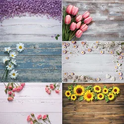 MOON.QG Wooden Flower Wall Product Photography Props Spring Photo Studio Backdrops Floral Wood Boards Birthday Backgrounds Tools