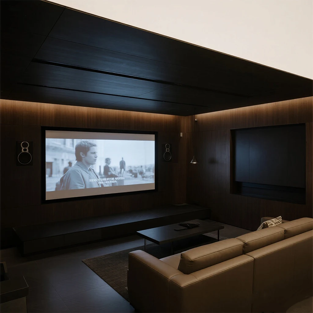 P1.875mm 2.4x1.35m Micro Led Video Wall Ultra HDR 600x337.5mm Indoor Screen Display For Home Theater Luxury Living Room