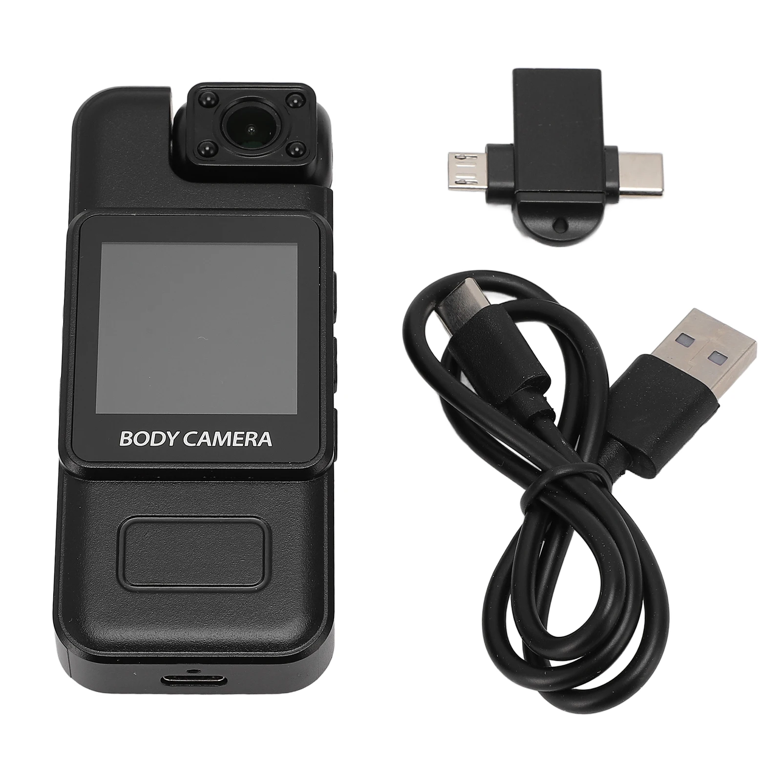Body Video Recording Camera 4K Motion Detection 180° Rotatable Lens 1000mAH Wearable Camcorder for Sports Cycling