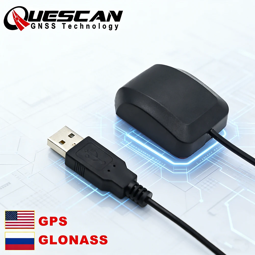QUESCAN Native USB GPS GNSS Antenna Receiver for Android RaspberryPi Linux Windows NMEA 0183 USB GPS GLONASS Receiver ublox7/8