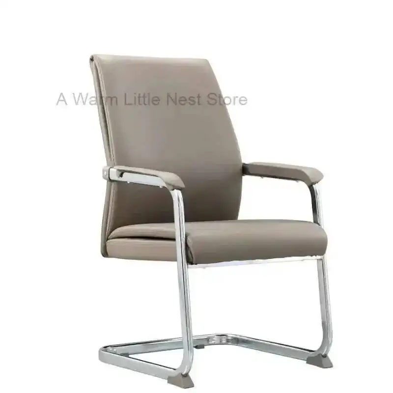 

Leather Office Chair Conference Four Legged Chess and Mahjong Chairs Comfortable Sitting Chair Computer Arch Office Work 1인의자