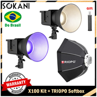 【DO BRASIL】Sokani X100 RGB Bi-Color 100W LED Video Light Bowens Mount Photography Lighting for Video Recording Outdoor Shooting