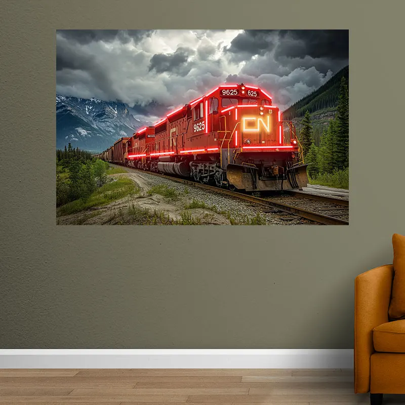 Train Traveling In The Mountains Wall Hanging Decor Custom LED Neon Sign