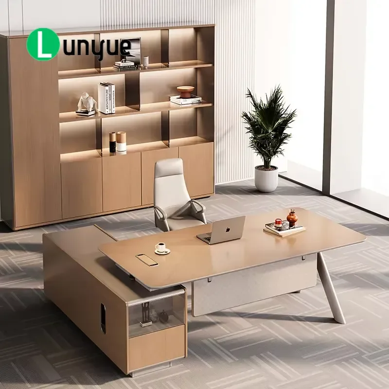 Modern Eco-friendly Modular Wooden Desk Durable Flexible Assembly Scratch-resistant Surface Commercial Office Furniture