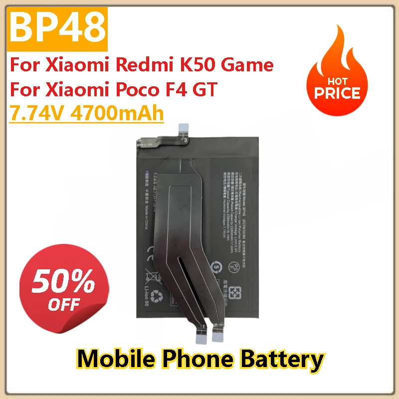 

Brand New High Quality BP48 Mobile Phone Battery 7.74V 4700mAh For Xiaomi Redmi K50 Game For Xiaomi Poco F4 GT