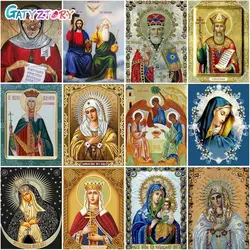 GATYZTORY 60x75CM Painting By Numbers Religion Canvas Painting Wall Art DIY Handworkse Acrylic Paint For Home Decor