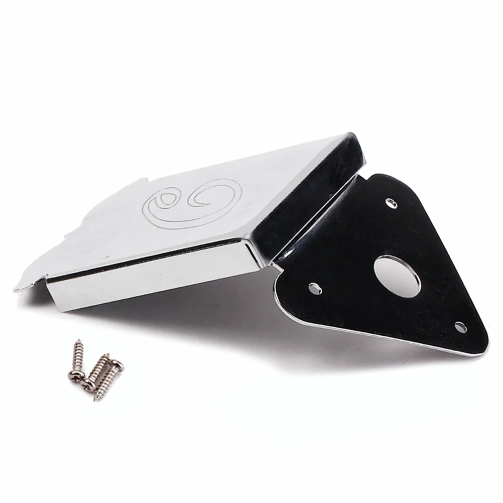 

8-String Mandolin Tailpiece Chrome Triangle Cover Removable Plate Decorative Guitar Replacement Part Triangle Plated Tailpiece
