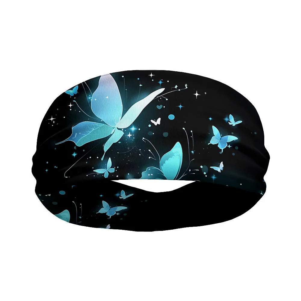 

Butterfly Print Sports Sweatband Headband Soft Breathable Elastic Snug-Fit Suitable for Fitness Running Gym Outdoor Training