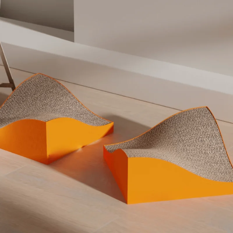 

Multi-dimensional curved cat scratching board, corrugated cat nest, scratch-resistant and not easy to drop debris, pet supplies