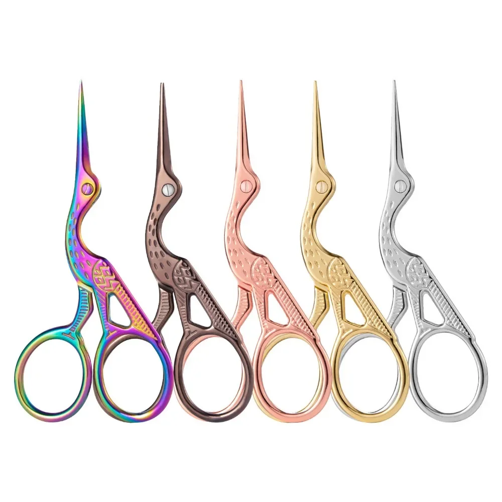 Retro Stainless Steel Beauty Scissors Makeup Grooming Eyebrow Trimmer Eyelash Nose Facial Hair Remover Nail Scissors Nail Tool