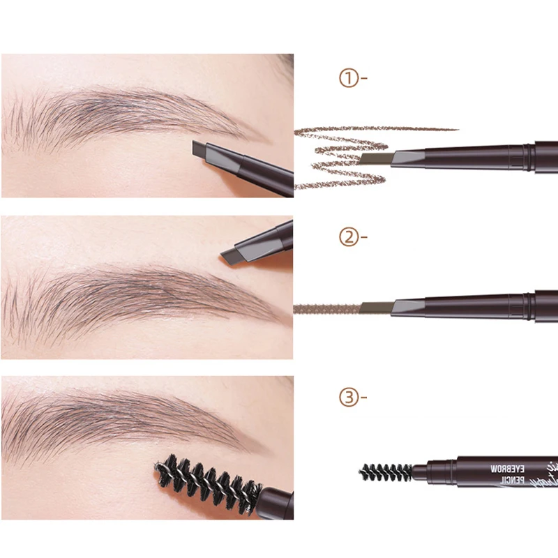 قلم مستحضرات تجميل للحواجب برأسين مقاوم للماء 5 ألوان طبيعي طويل الأمد طلاء وشم للحواجب #5