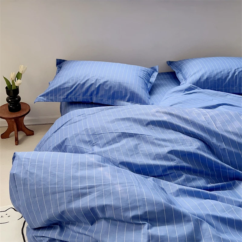 

Modern Duvet Set Cotton Cover Bed Bedding 3-Piece Nordic Flat 4-Piece Fitted Soft Hotel Breathable Pillowcase Comfortable Sheet