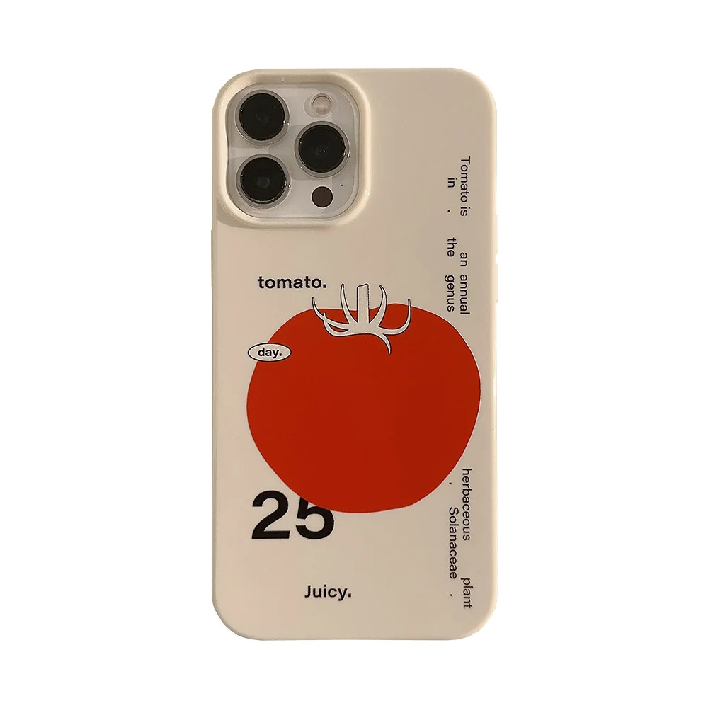 Artistic INS Tomato Illustration Chic Case for iPhone 15 14 13 Pro Max Back Phone Cover for 12 11 X XR Xs 7 8 SE2020 Funda