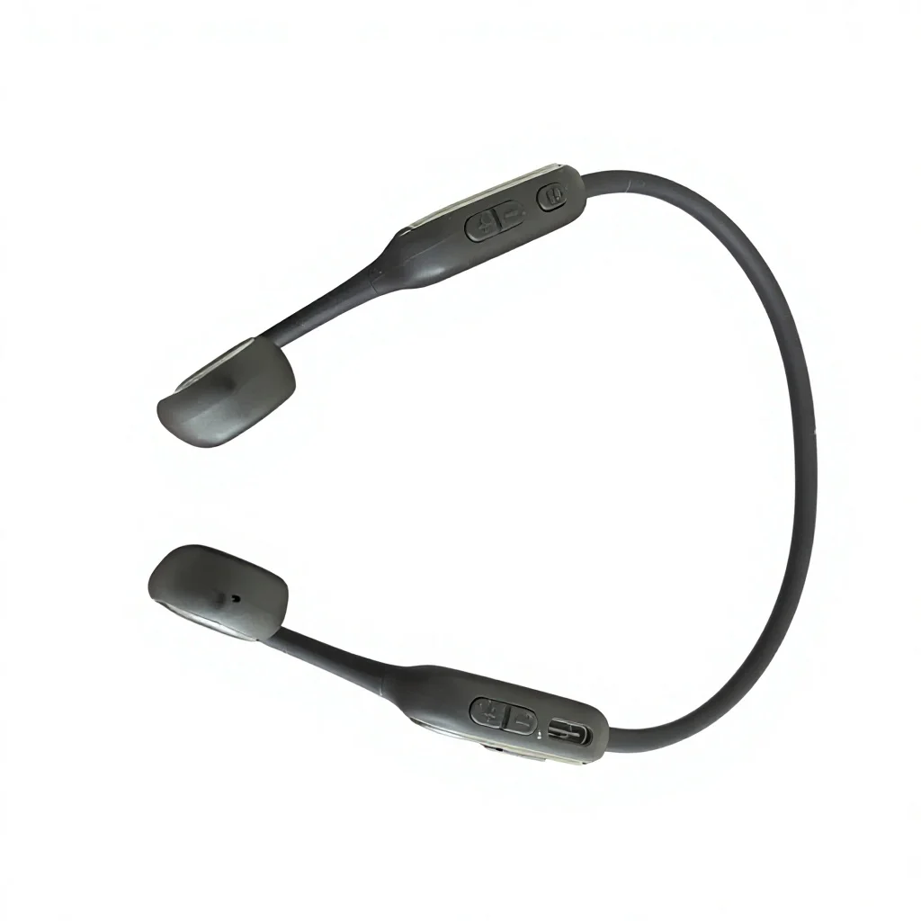 Dual-Side Hearing Aid with Flexible U-Frame and Manual Buttons for Small Group Discussion