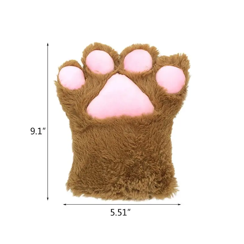 1Pc  Bear for Cat Paw Glove Winter Warm Plush  Cosplay