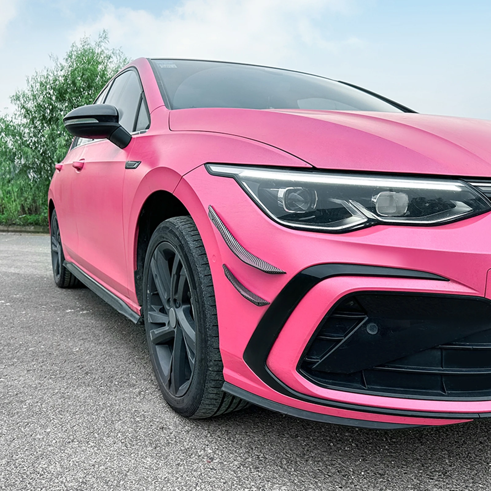 

For Volkswagen VW Golf MK8 GTI Rline 2022-2024 Front Bumper Lip Side Spoiler Trim Air Intake Frame Splitter Fin Canard Decor