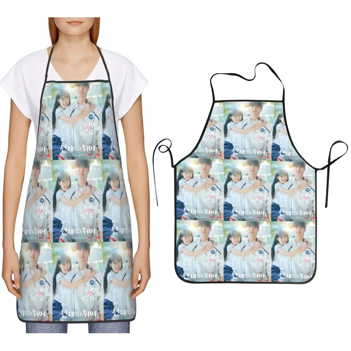 Lovely Runner Kdrama Poster Apron Chef Cooking Cuisine Tablier Bib Kitchen Cleaning Pinafore for Women Men Gardening