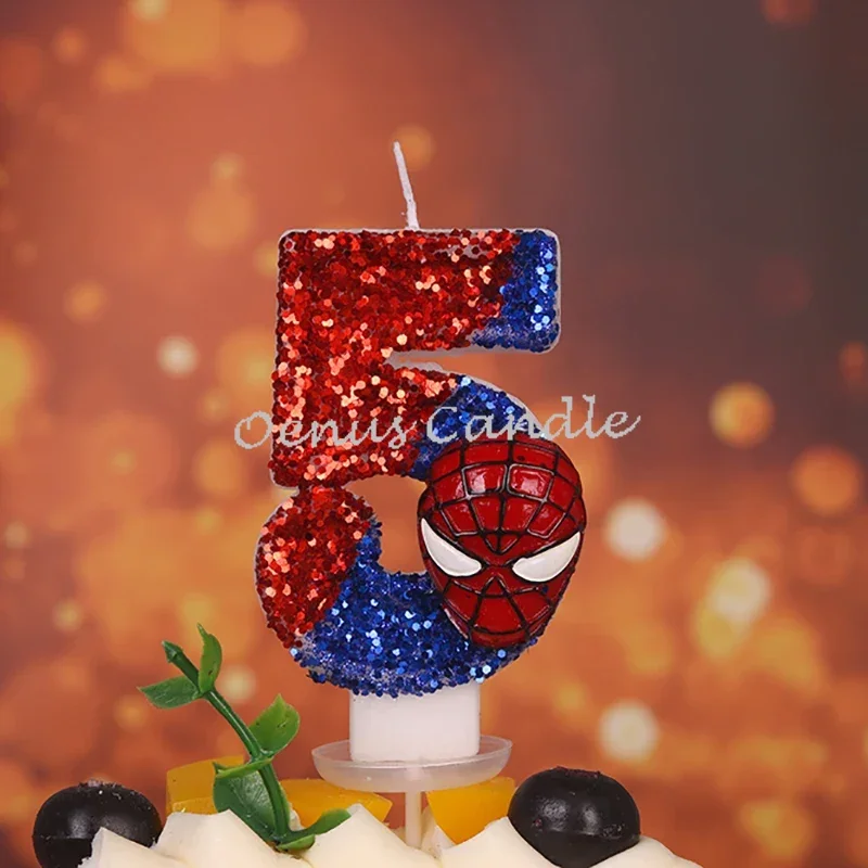 Sparklers Spidermann candele di compleanno originali per decorazioni per torte di buon compleanno a tema cartone animato per la festa dei bambini dei ragazzi