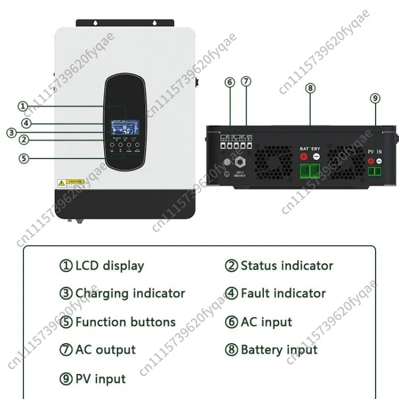 3KW 24V Off-Grid Solar Inverter with Built-in MPPT Controller, Energy Storage PV All-in-one Machine