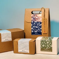 50 Uds. De pegatinas rectangulares de agradecimiento para caja de regalo, pegatinas selladas, etiquetas de papel recubiertas, suministros de embalaje para negocios pequeños