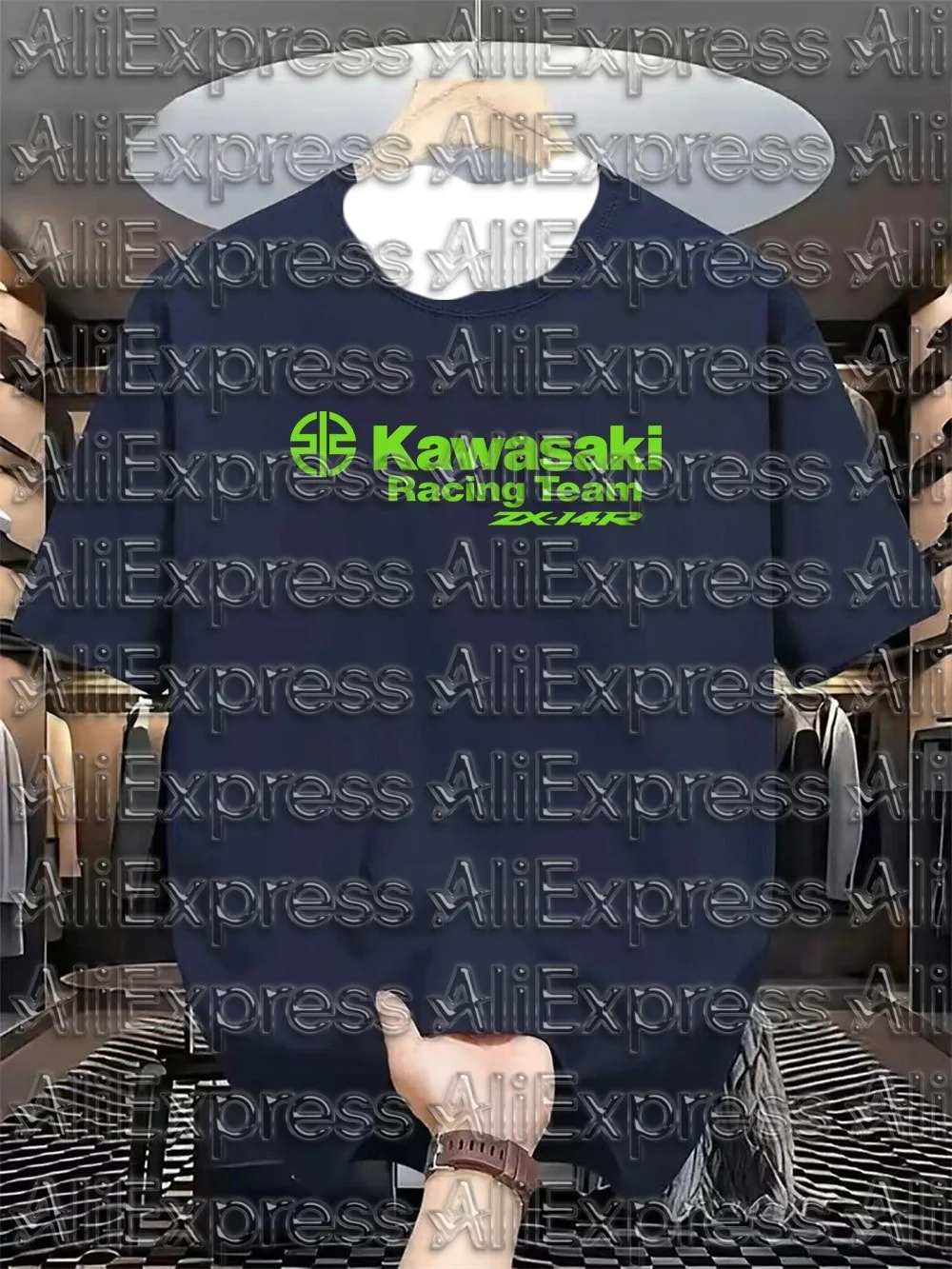 

MOTO Kawasaki T-shirt, men's printed , high-quality quick drying sweat absorbing T-shirt for summer, street casual clothing