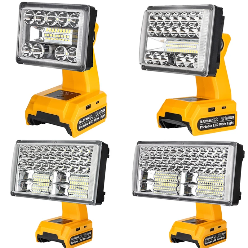 

for Dewalt 18-20V Li-ion Battery Wireless LED Work Light Outdoor Lighting Flashlight Emergency Flood Lamp Spotlight 3/5/8/9 inch