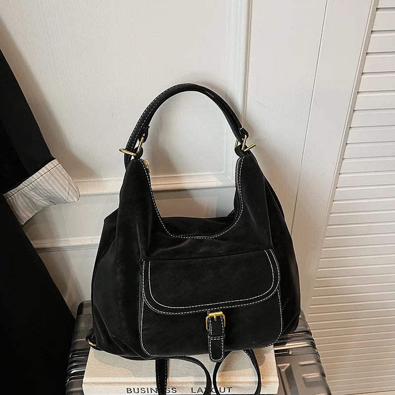 

2025 New Vintage Large Capacity Shoulder Crossbody Bag for Women, Genuine Leather Multi-way Tote Purse, Retro Chic Work Bag