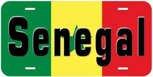 Senegal Flag with Country Name Novelty Car Tag License Plate Aluminum