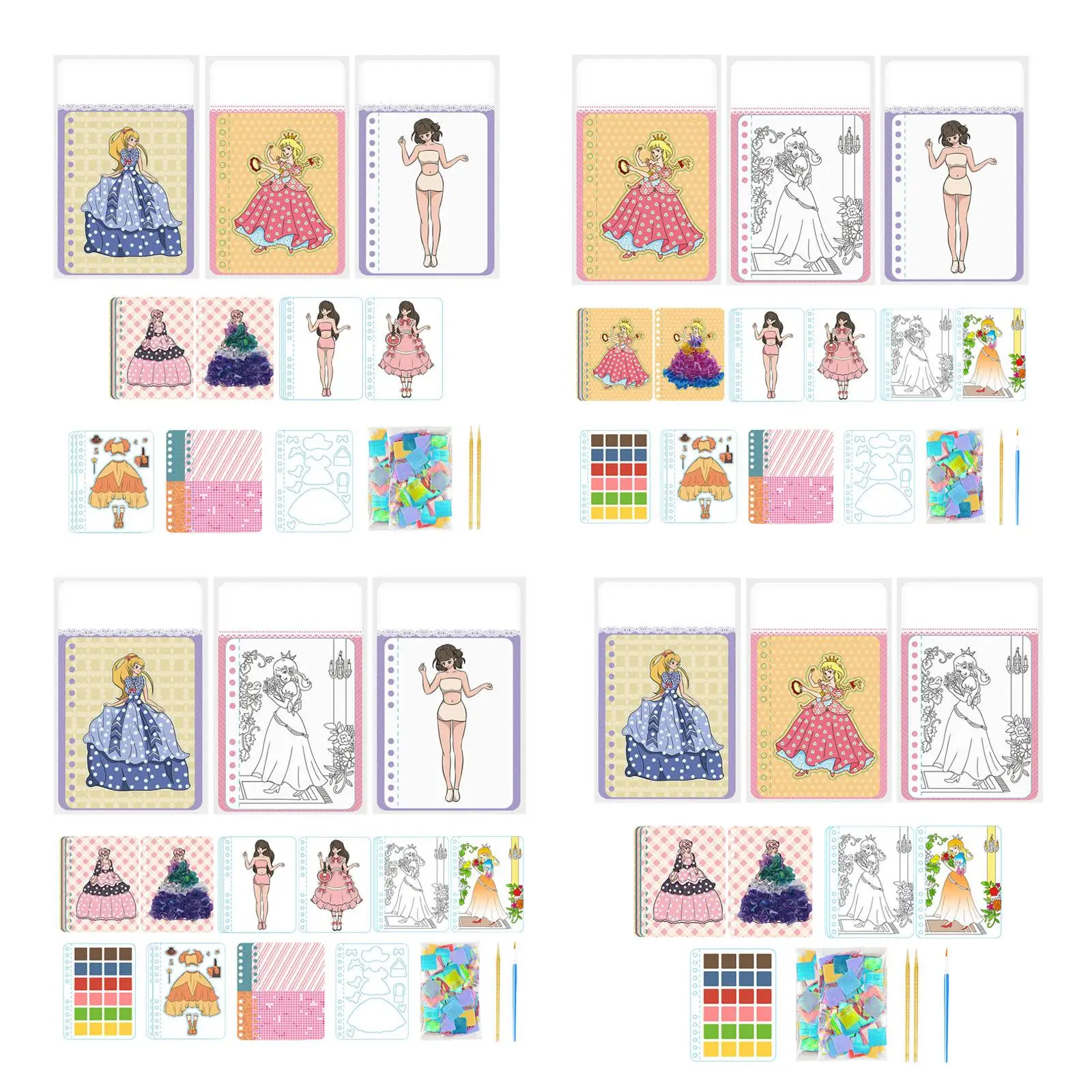 Sticker Activity Book DIY Painting Sticker Girls Toys Kids Scrapbooking