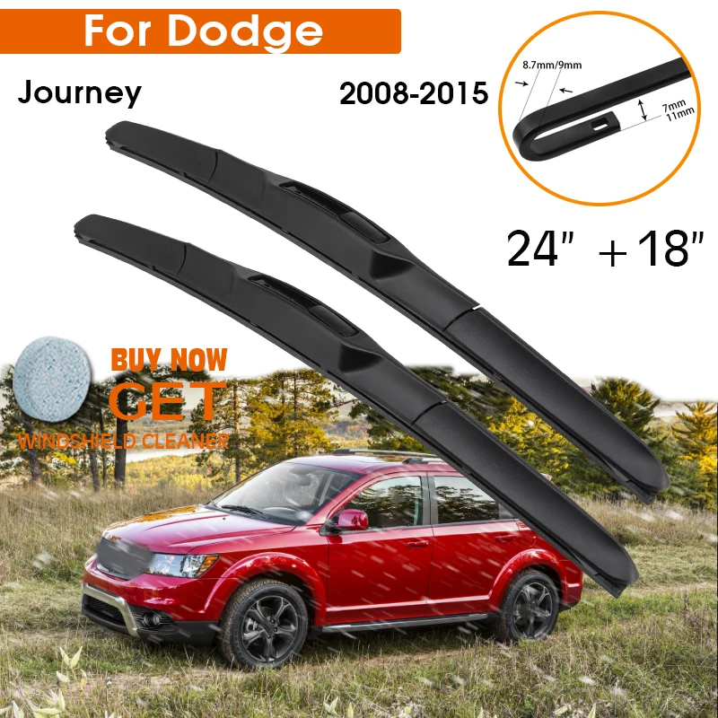 

Car Wiper For Dodge Journey 2008-2015 Windshield Rubber Silicon Refill Front Window Wiper 24"+18" LHD RHD Auto Accessories