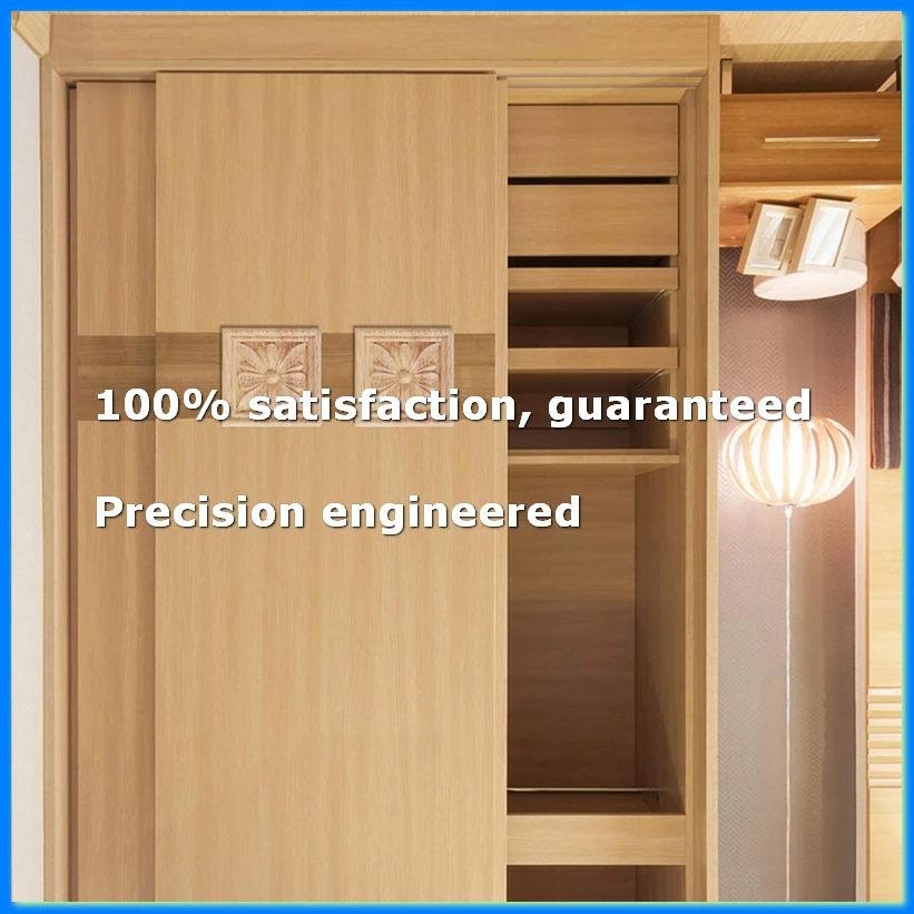 4pack X((8Pcs Wood Carved Applique Onlay Carving Checkered Unpainted Flower Pattern Decal for Cabinet Door Furniture Decoration)