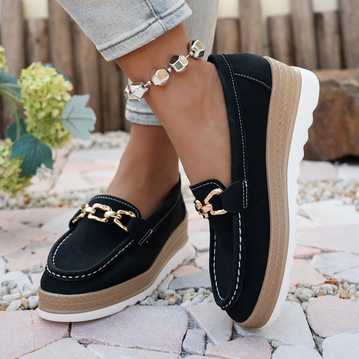Frühlings- und Herbst-Neuheit: Runde, sexy, lässige Einzelschuhe, modische, bequeme Arbeits- und Sportschuhe für Damen.