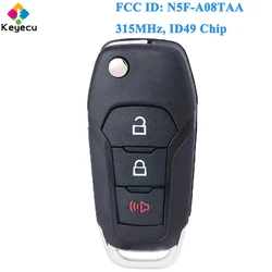 KEYECU samochód zdalny klucz składany dla Ford F-150 F-250 Explorer Ecosport F450 2015-2023 Fob N5F-A08TAA P/N: 164-R8130 315MHz ID49 Chip