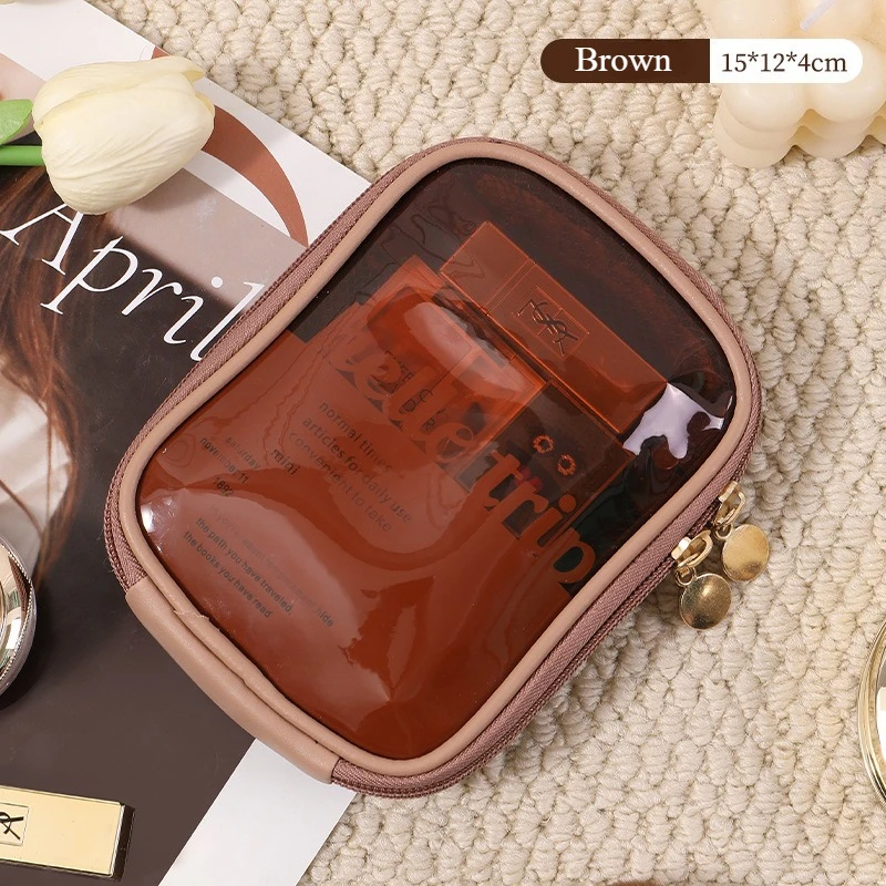 Portable Cosmetic Bag Travel Pouch Lipstick Organizer PVC Makeup Bag Business Trip Travel Skincare Toiletry Bag First Aid Kit