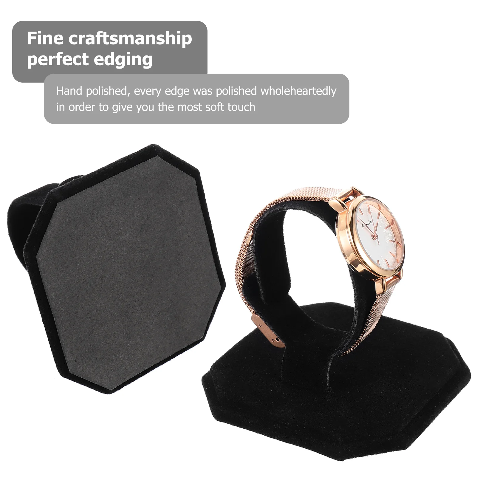 2 pçs suporte de relógio artesanal flanela superfície lisa para relógio de pulso armazenamento exibição jóias vitrine titular decoração para casa acessório