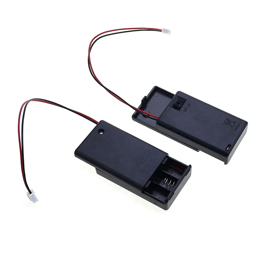 YuXi 1 Piece AAA 3 Slot Battery Holder Case Battery Box With Cover & On/Off Switch PH2.0 XH2.54 SM Dupont USB 2.0 Plug Wire