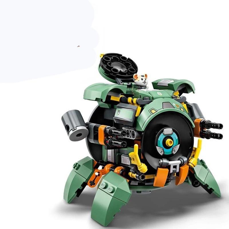 Overwatch Mecha اللبنات نموذج اللعب الأخضر تدمير الكرة الهامستر الطوب الصبي تجميعها الحلي الماسق #4