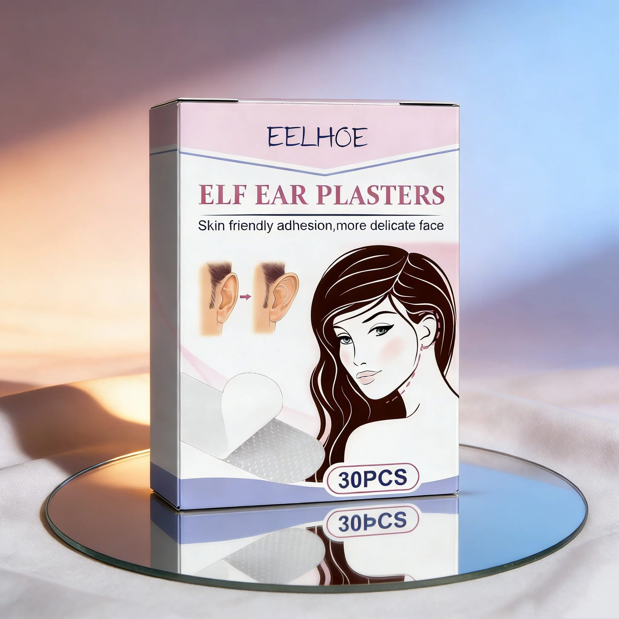 Eelhoe Elf Ear Tape Butterfly-Shape Cosmetics Self Adhesive Easy Use V-Face Invisible Silicone Ear Correctors Makeup Patch 30PCS