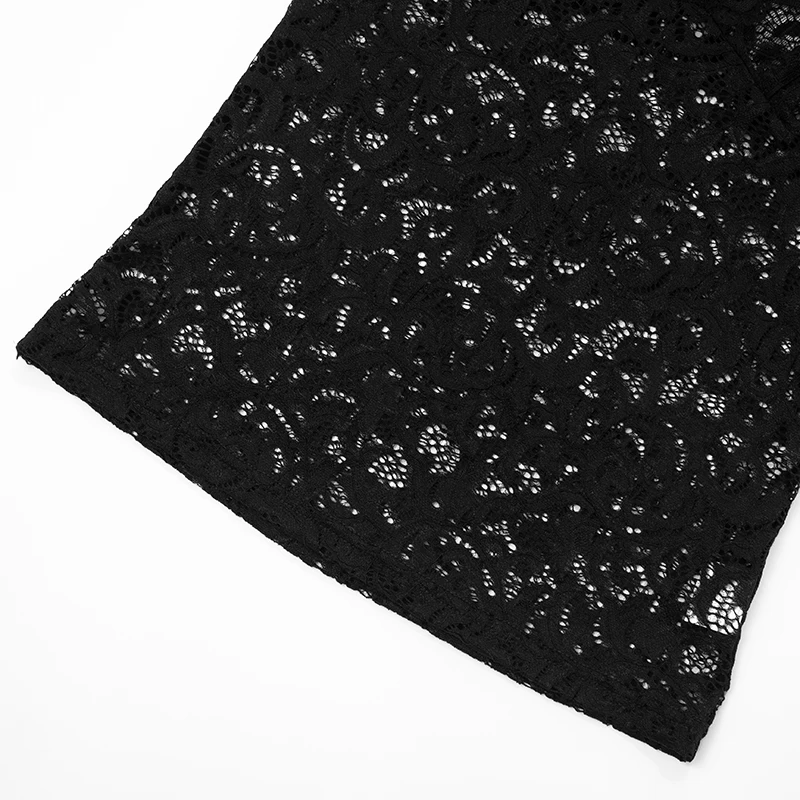 CUTENOVA الصيف المرأة فستان من الدانتيل الخامس الرقبة أكمام المحاصيل الأعلى مع الدانتيل تقليم مثير عادية ناضجة وهوتي فتاة المحاصيل الأعلى