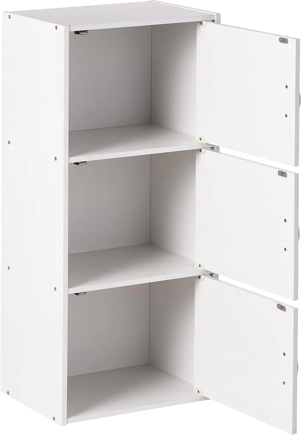 White 3-Door Storage Cabinet with Shelves, Easy Assembly, Multipurpose for Home Office